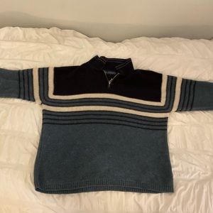 Striped PAZZO Quarter Zip Sweater